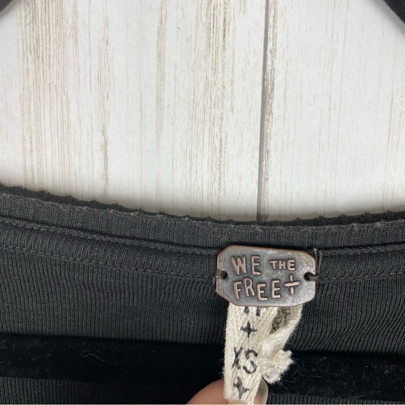 Free People black with army green tie dye cuffs XS - Picture 3 of 7